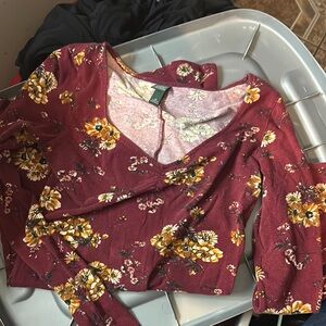 Floral Burgundy Top